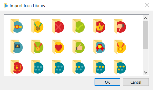 Imported icon library preview