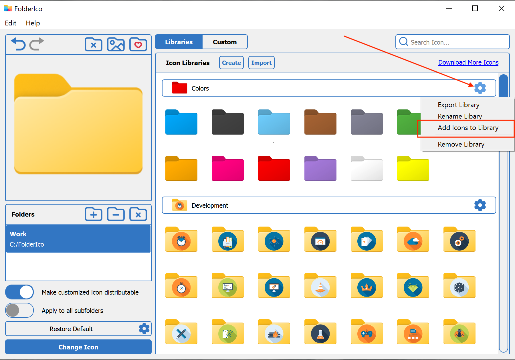 Add icons to a FolderIco library