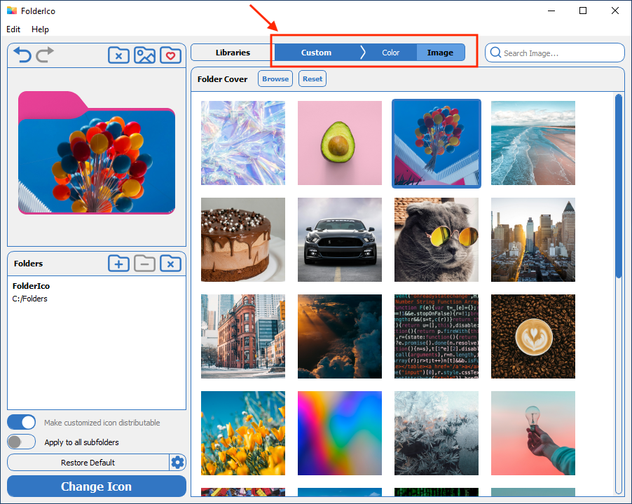 customize folder with color icon sticker and cover