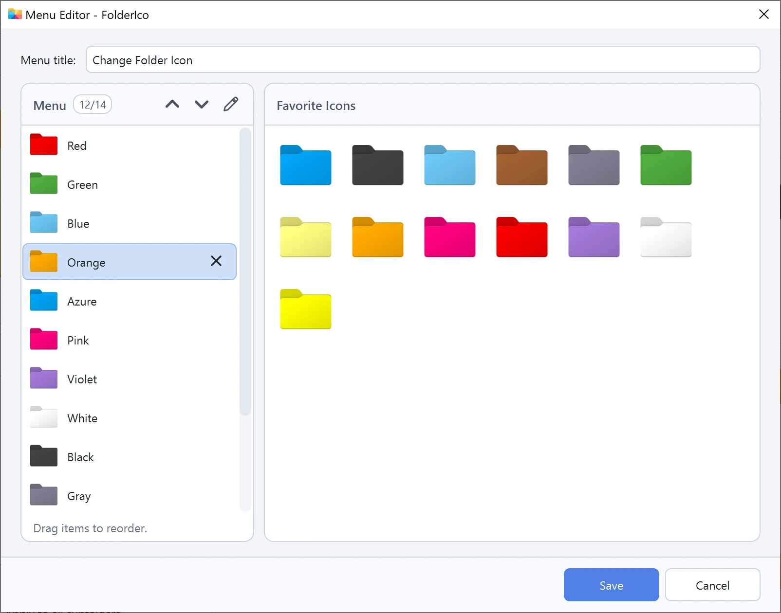 FolderIco Menu Editor for the Windows context menu